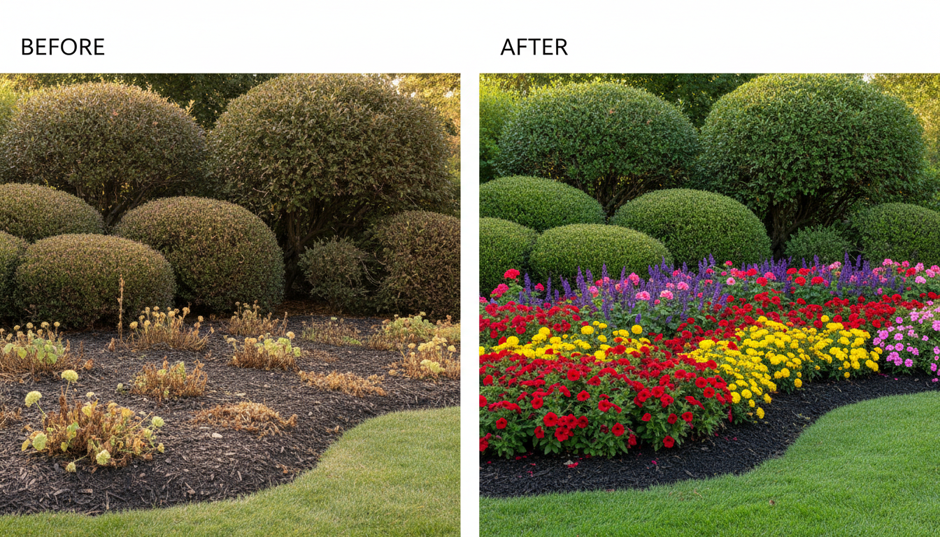 Before and after garden transformation